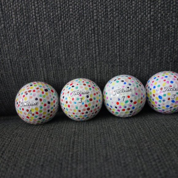 Four(4) Hand Designed Pre-Loved Titleist Pro VI Golf Balls with Collectable Box - Picture 4 of 16